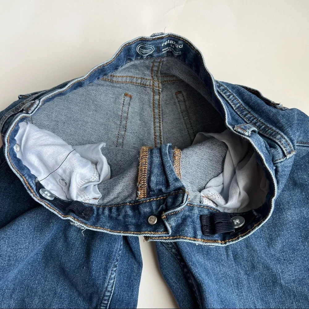 🍭 Wonder Nation Boys Blue Relaxed Jeans - Size 14 (Used) - Picture 3 of 4